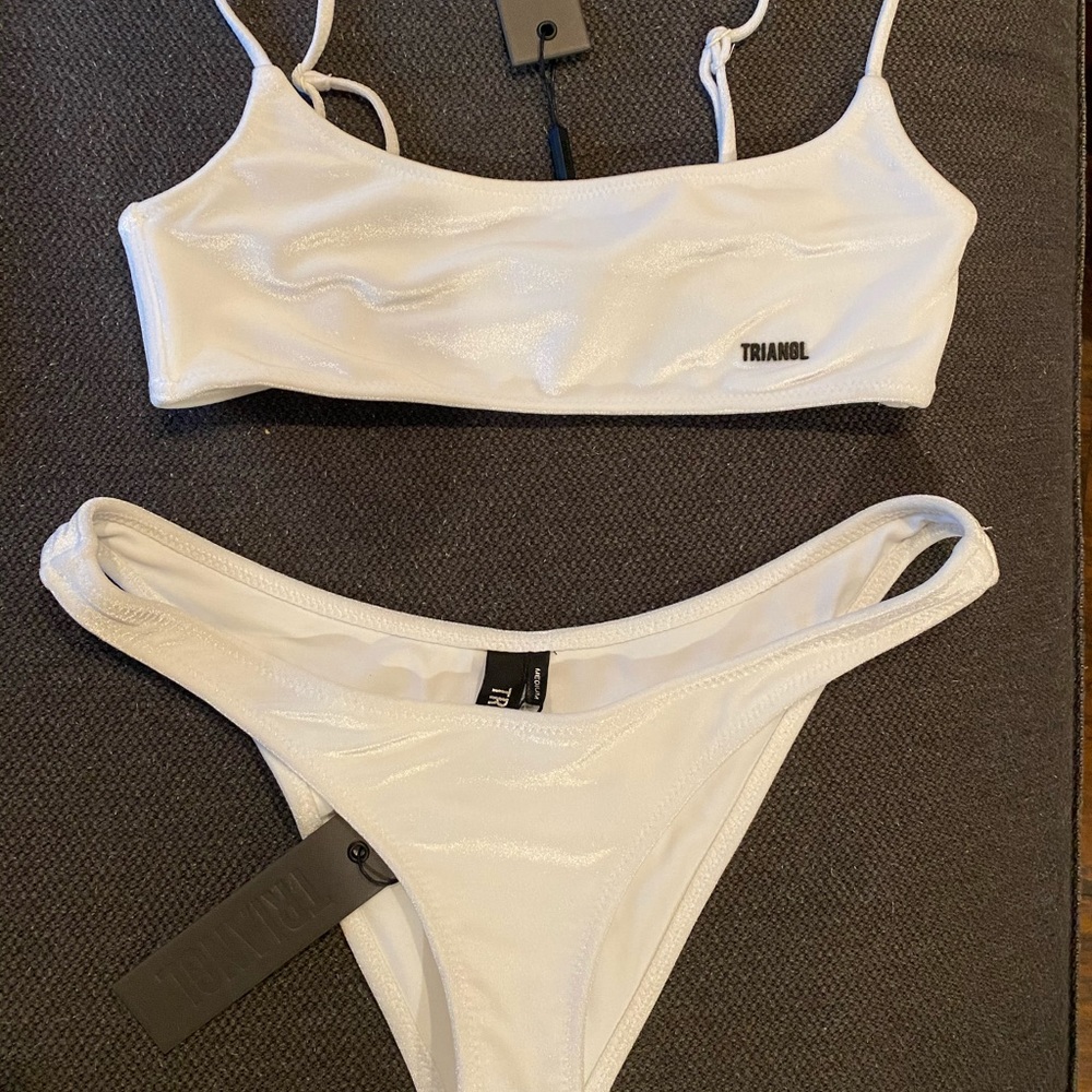 NWT Triangl Serea bikini, optic white velvet, S/M